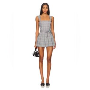 Amanda Uprichard Mercy Skort Romper in Business Plaid